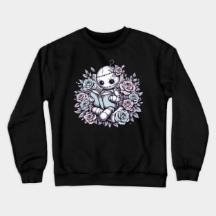 Cute Pastel Goth Voodoo Doll Reading Book Crewneck Sweatshirt